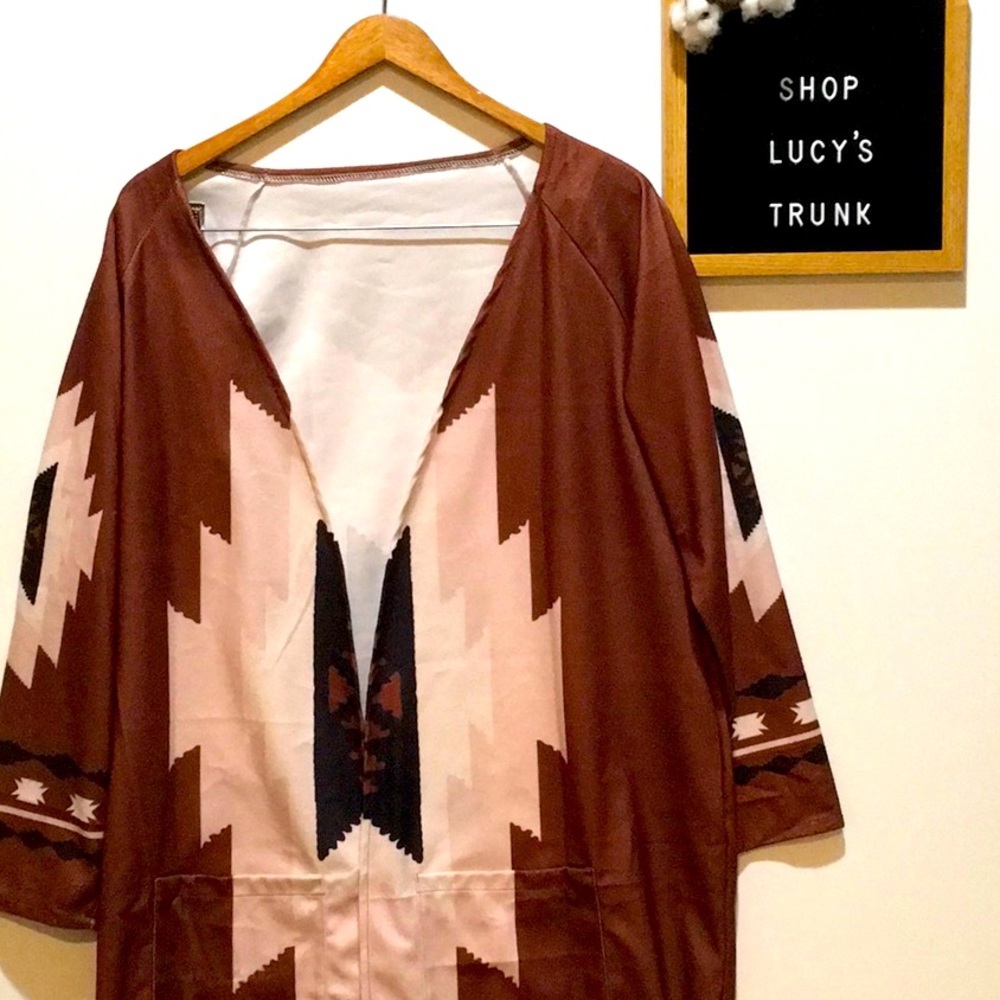 AZTEC NATIVE AMERICAN CARDIGAN SIZE L